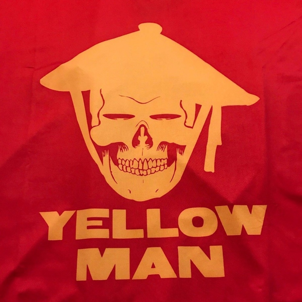 YELLOWMAN SKULL MAN in Hat light red T-shirt XXL